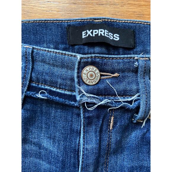 EXPRESS Distressed Stretch Mid-Rise Denim Leggings sz 6R - Picture 4 of 16